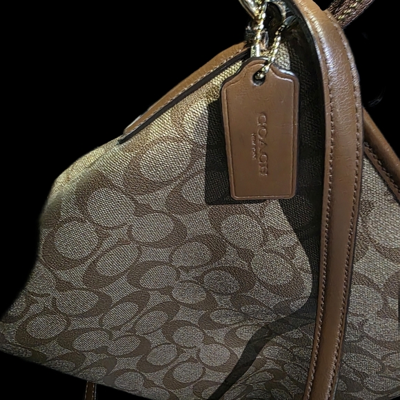 Coach Signature File Messenger Cross-Body Bag Brown Khaki - Picture 4 of 8